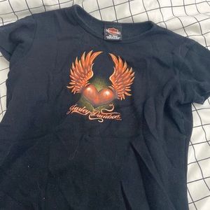 black harley davidson baby tee